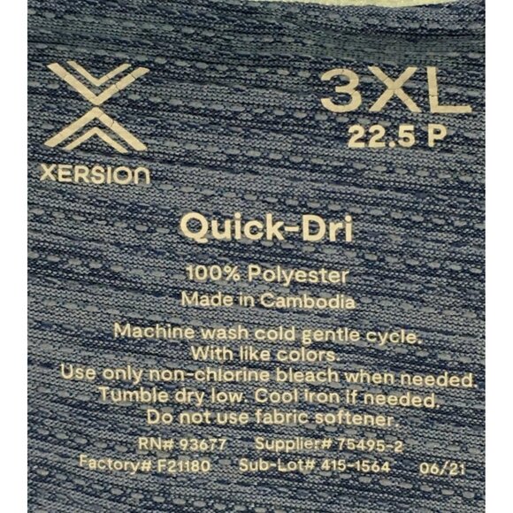 Xersion Womens Top Size 3XL Quick-Dri Blue Long Sleeve Thumb Holes Long Back - Picture 7 of 12